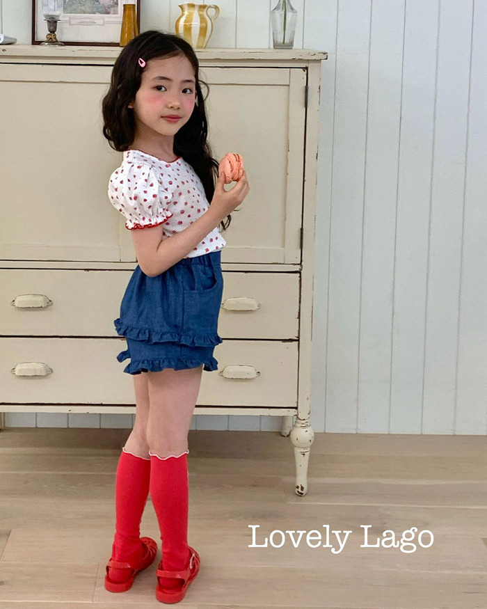 正韓夏LAGO 兩色荷葉邊A字短褲