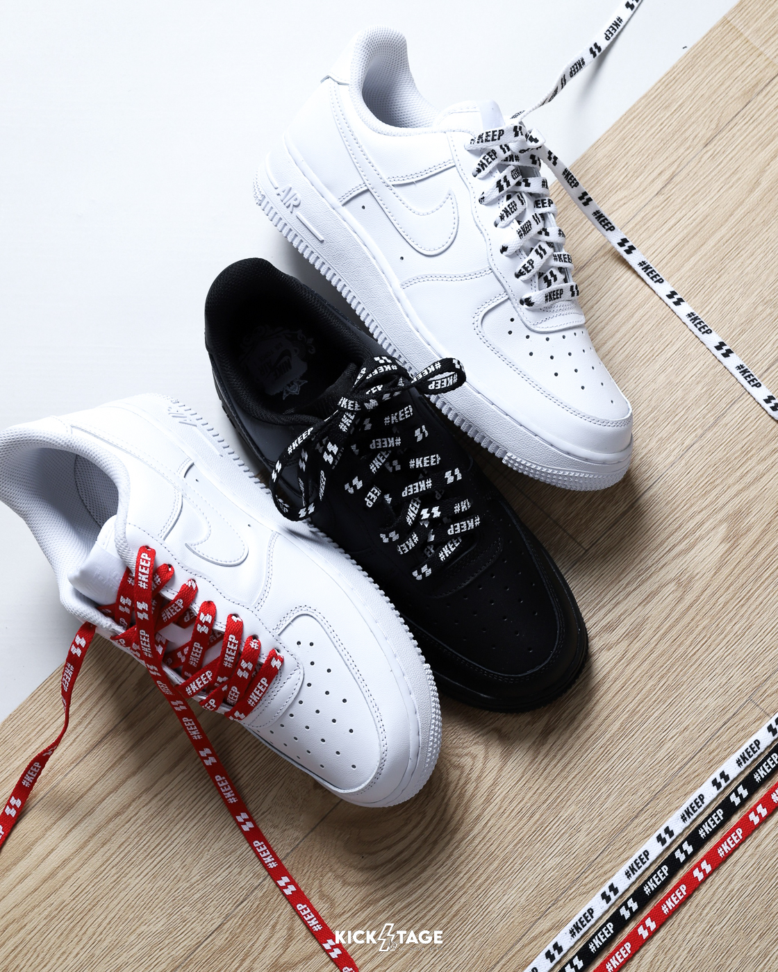 #KEEP SHOELACE 白色 紅色 黑色 扁平 寬版 蝴蝶結 DIY 一組兩條 145CM 滿版 扁鞋帶【KS341】