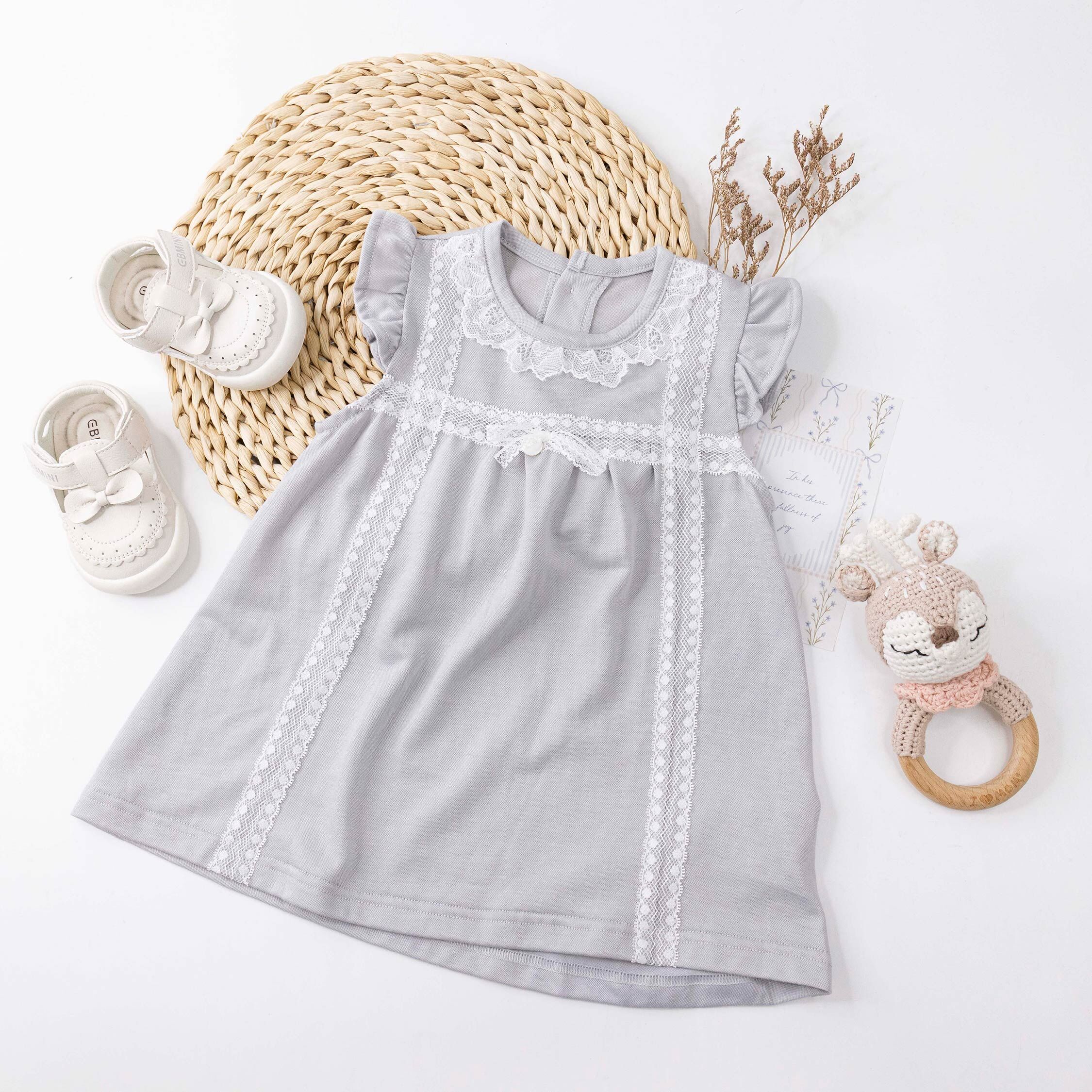 純淨系列 氣質蕾絲拼接設計洋裝 (T6000)