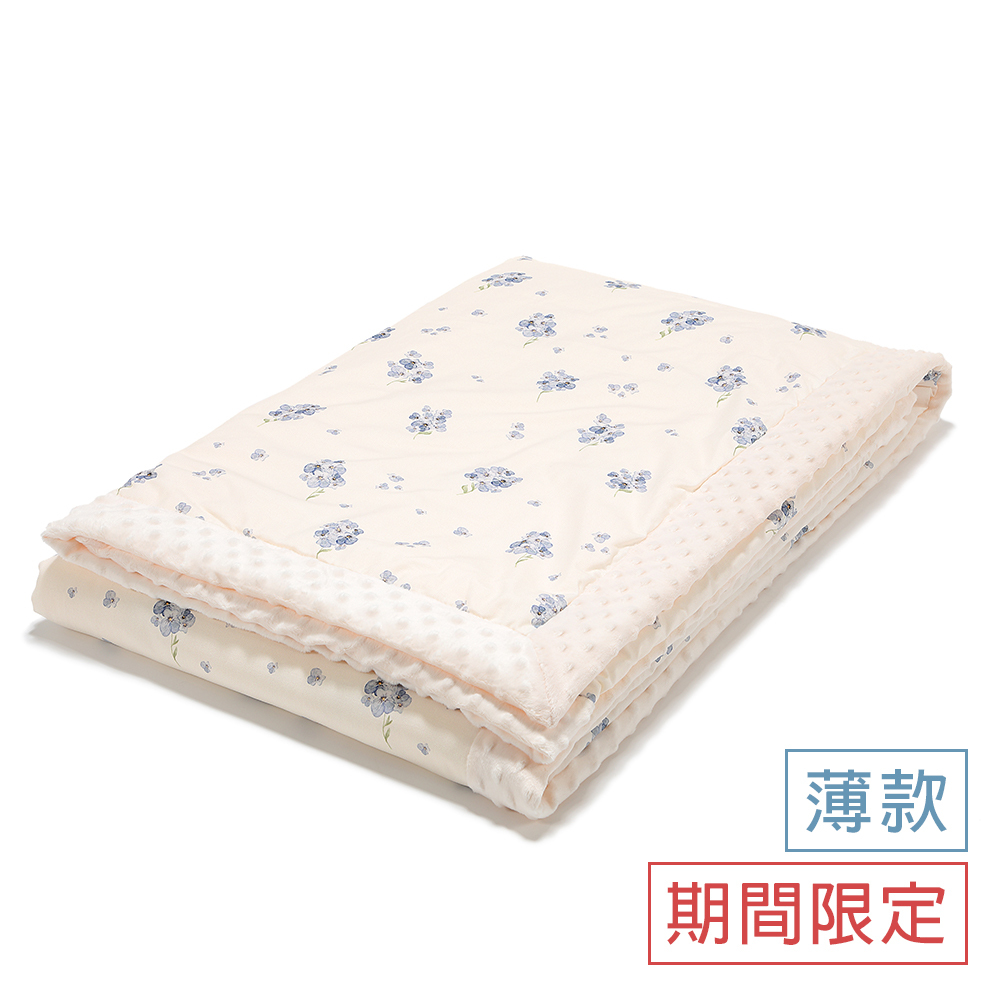 La Millou波蘭 單面巧柔豆豆毯大人款(140x220cm)｜英倫藍鈴花｜雲朵白