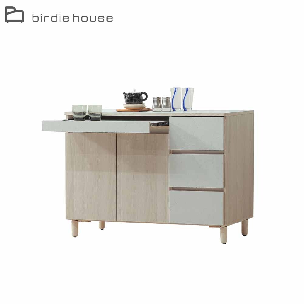 柏蒂家居-夏曼4尺二門三抽一拉盤餐櫃/電器收納櫃/碗盤櫃