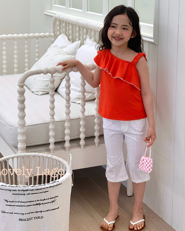 正韓夏LAGO 兩色愛心口袋喇叭褲