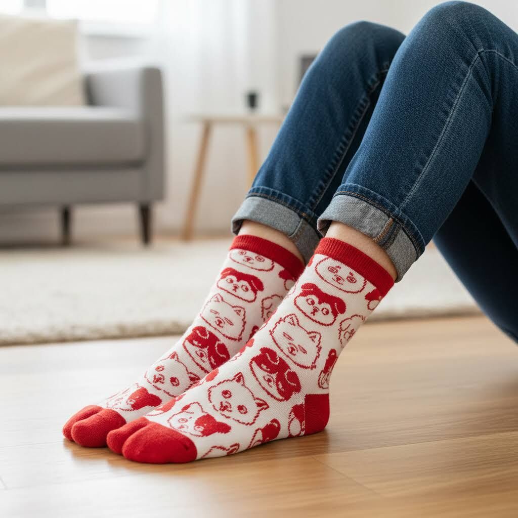 [Amina] 可愛狗狗 日牌分趾襪