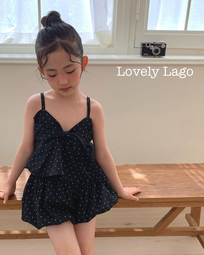正韓夏LAGO 兩色波點蝴蝶結背心
