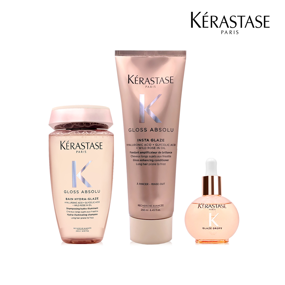 Kerastase 巴黎卡詩 釉光香頌玫瑰全能組 (洗髮精250ml+護髮乳250ml+護髮精油45ml)
