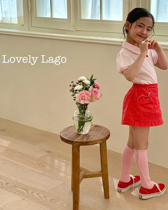 正韓夏LAGO 兩色蝴蝶結澎袖有領上衣