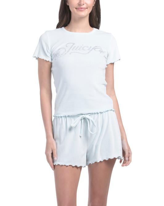 【預購】JUICY COUTURE H041602 2件套短褲家居服套裝