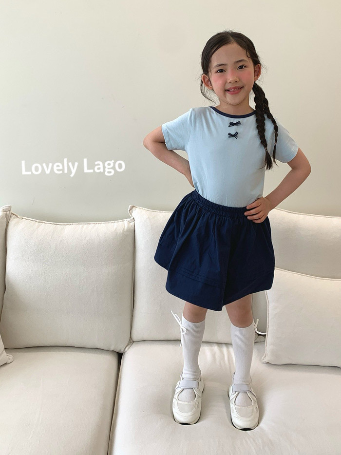 正韓夏LAGO 兩色簡單蝴蝶結上衣