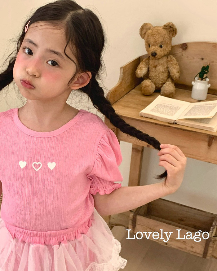 正韓夏LAGO 兩色三顆心心上衣