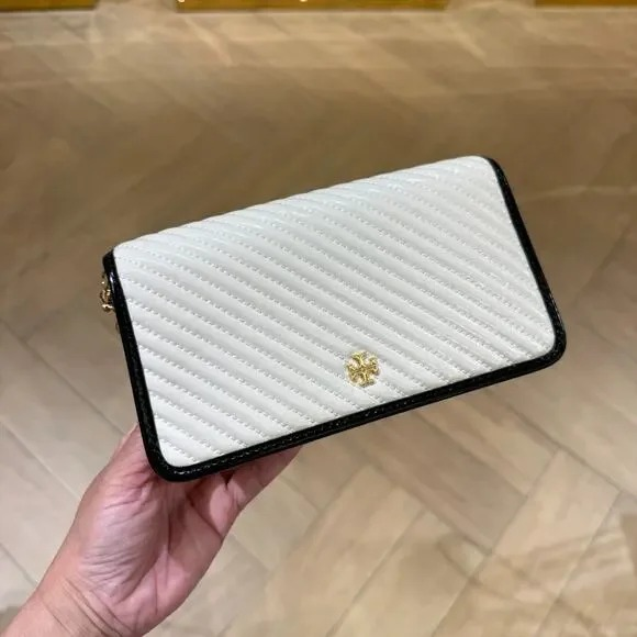【預購】Tory Burch H041610 斜紋衍縫鏈條錢包