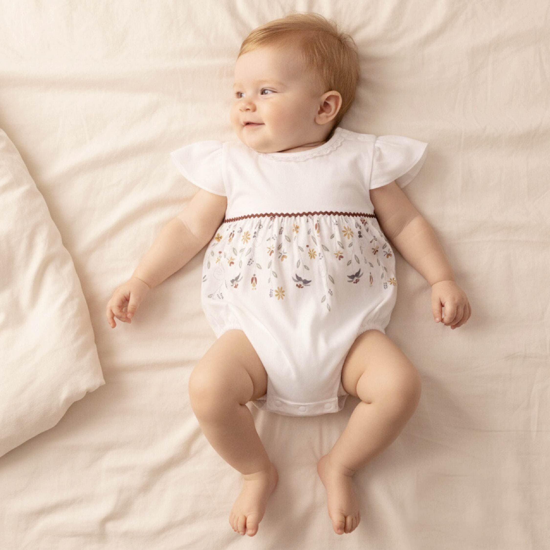 純淨系列 春日花卉藤蔓包屁衣 (T6001)