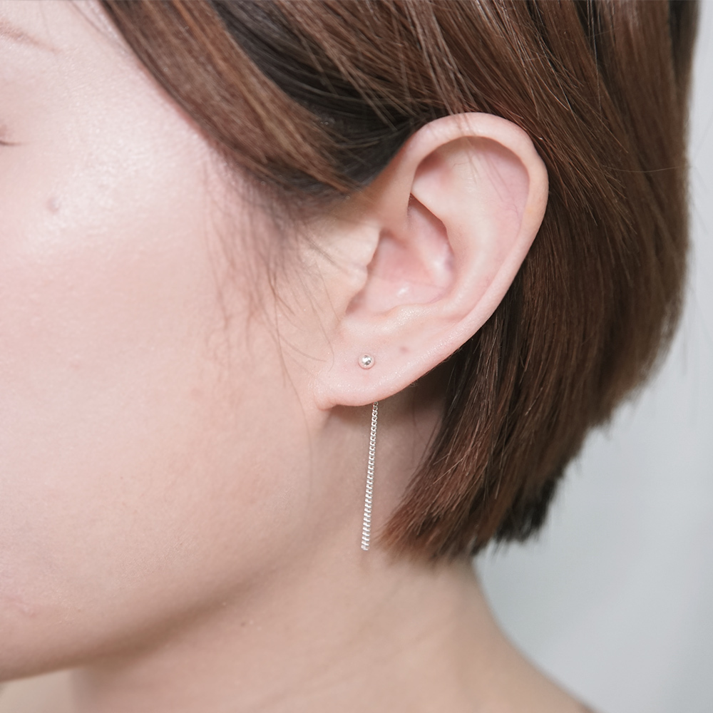 【網路限定】極簡銀珠 垂墜耳環套組  925純銀耳環 銀珠耳環 女生耳環