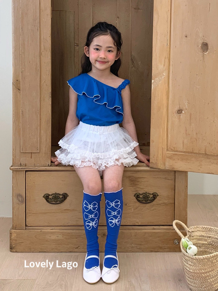 正韓夏LAGO 四色蝴蝶結中長筒襪