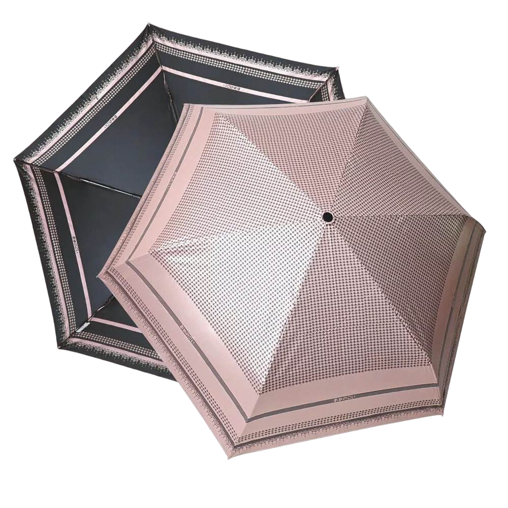 【雨之戀】降溫10℃鈦奈米自動傘千鳥格  粉