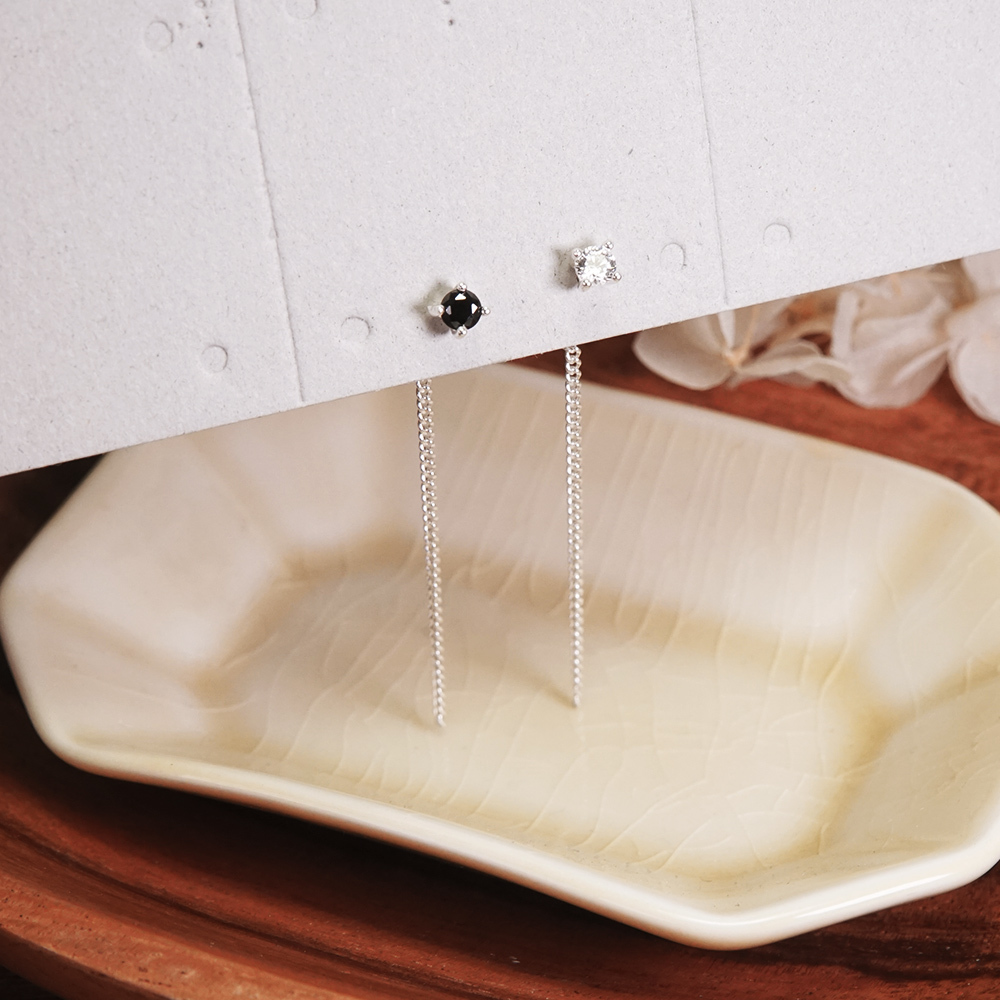 【網路限定】圓形爪鑲 垂墜耳環套組  925純銀耳環 單鑽耳環 女生耳環