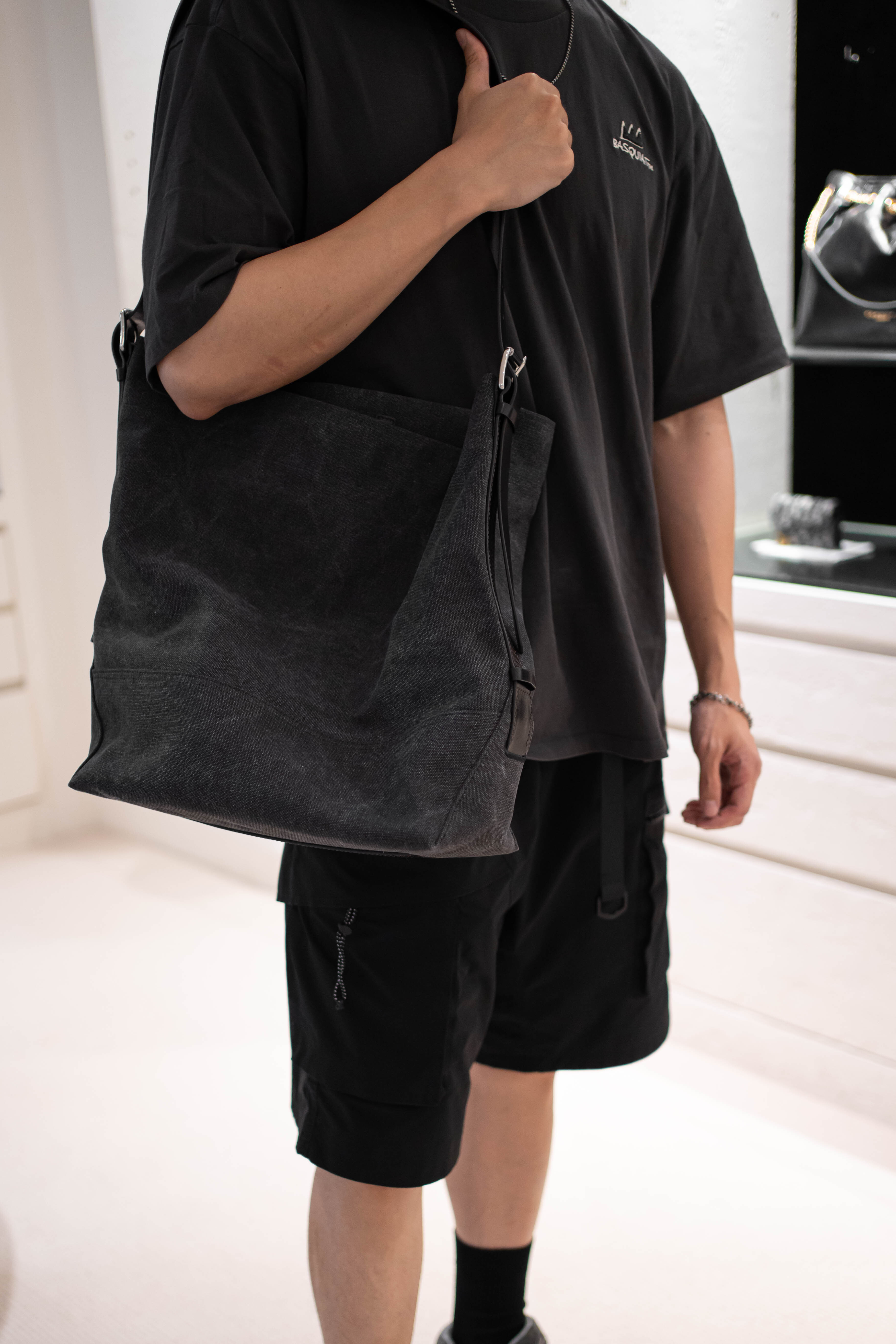 LEMAIRE BELTED TOTE BAG 黑/ 沙色