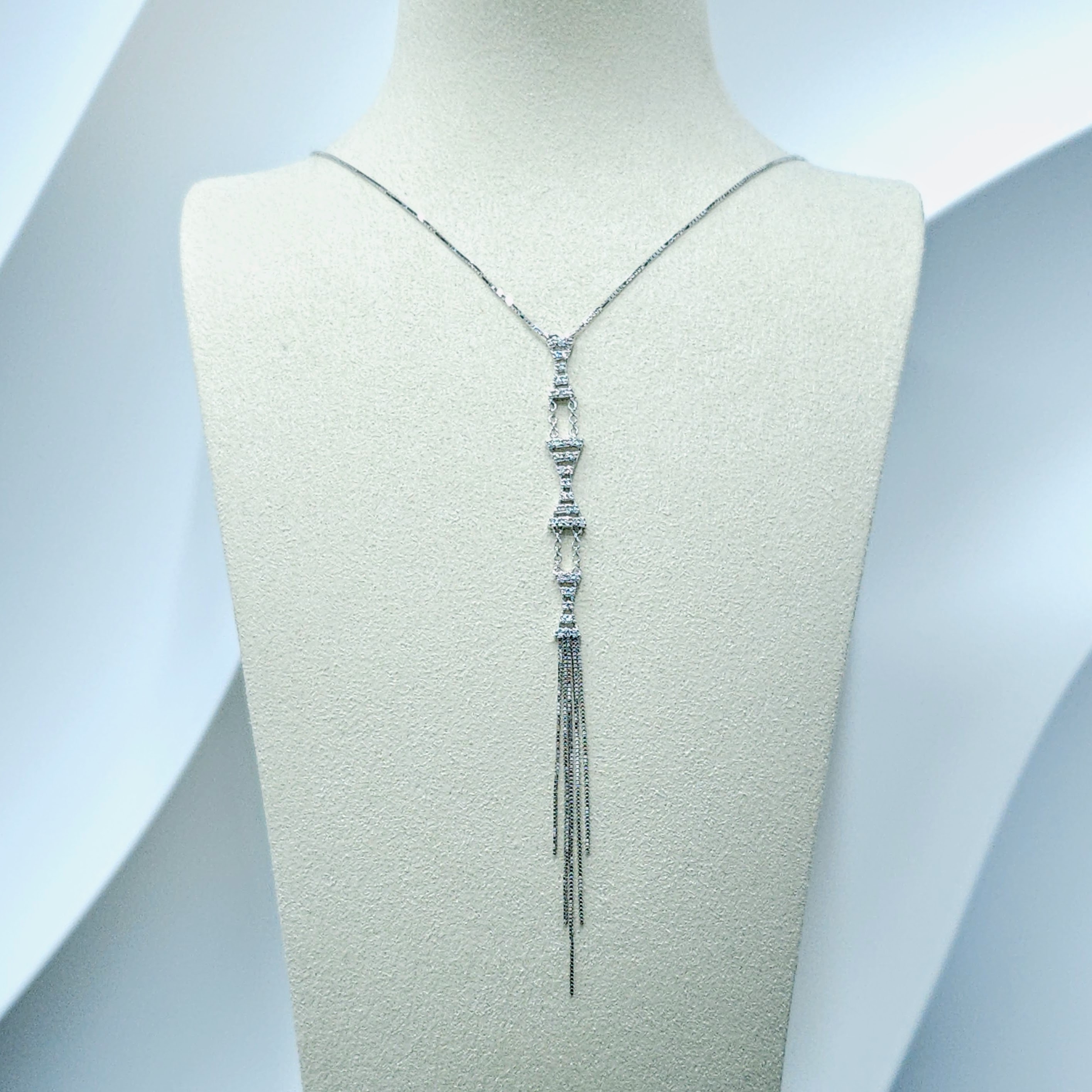 全新18K白金29份鑽石頸鏈