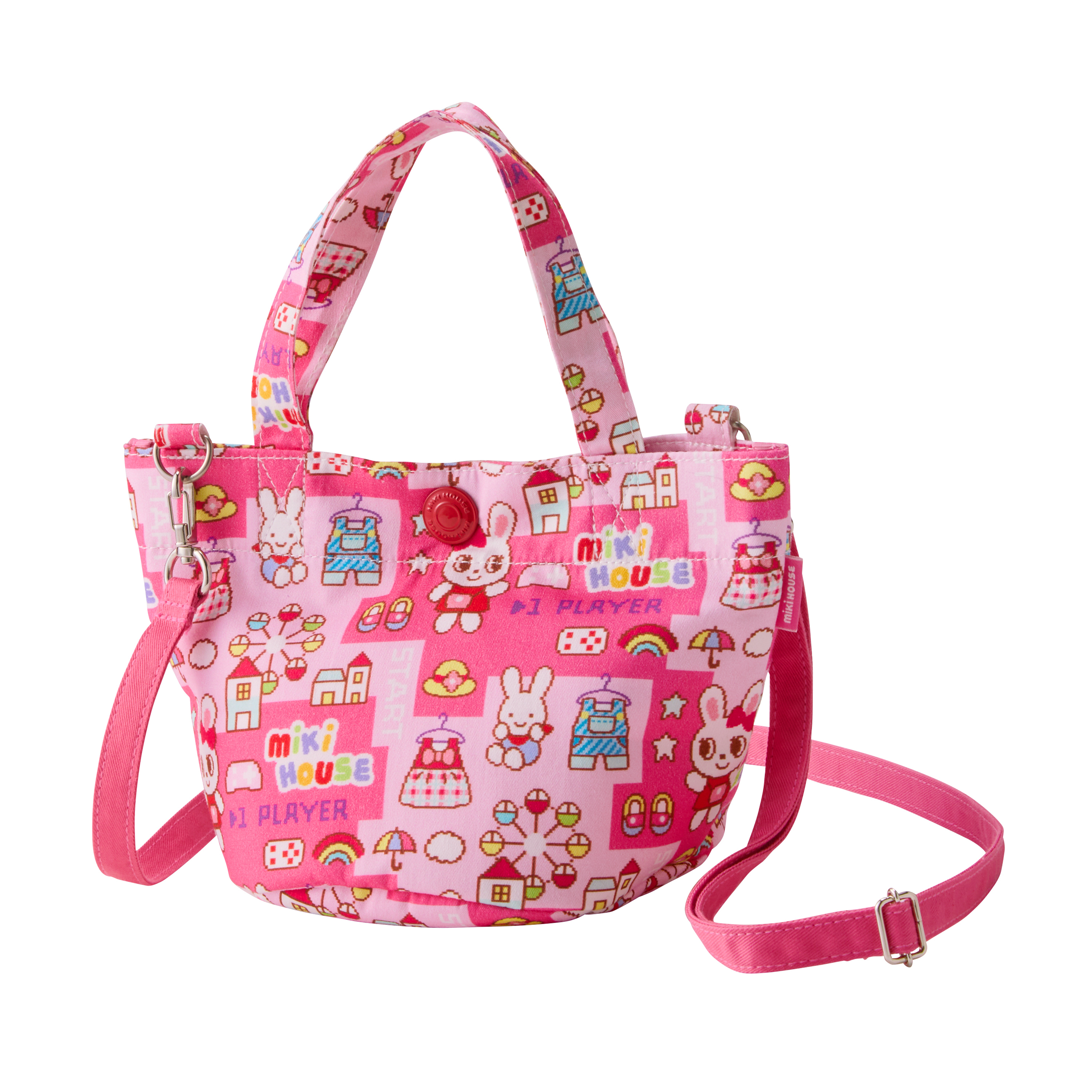 舞颯兔像素風手提斜背包-粉色