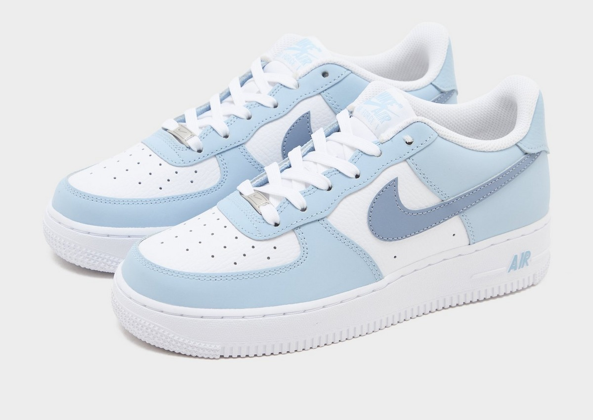 【預訂】 NIKE AIR FORCE 1 淺霧藍白拼色-GS