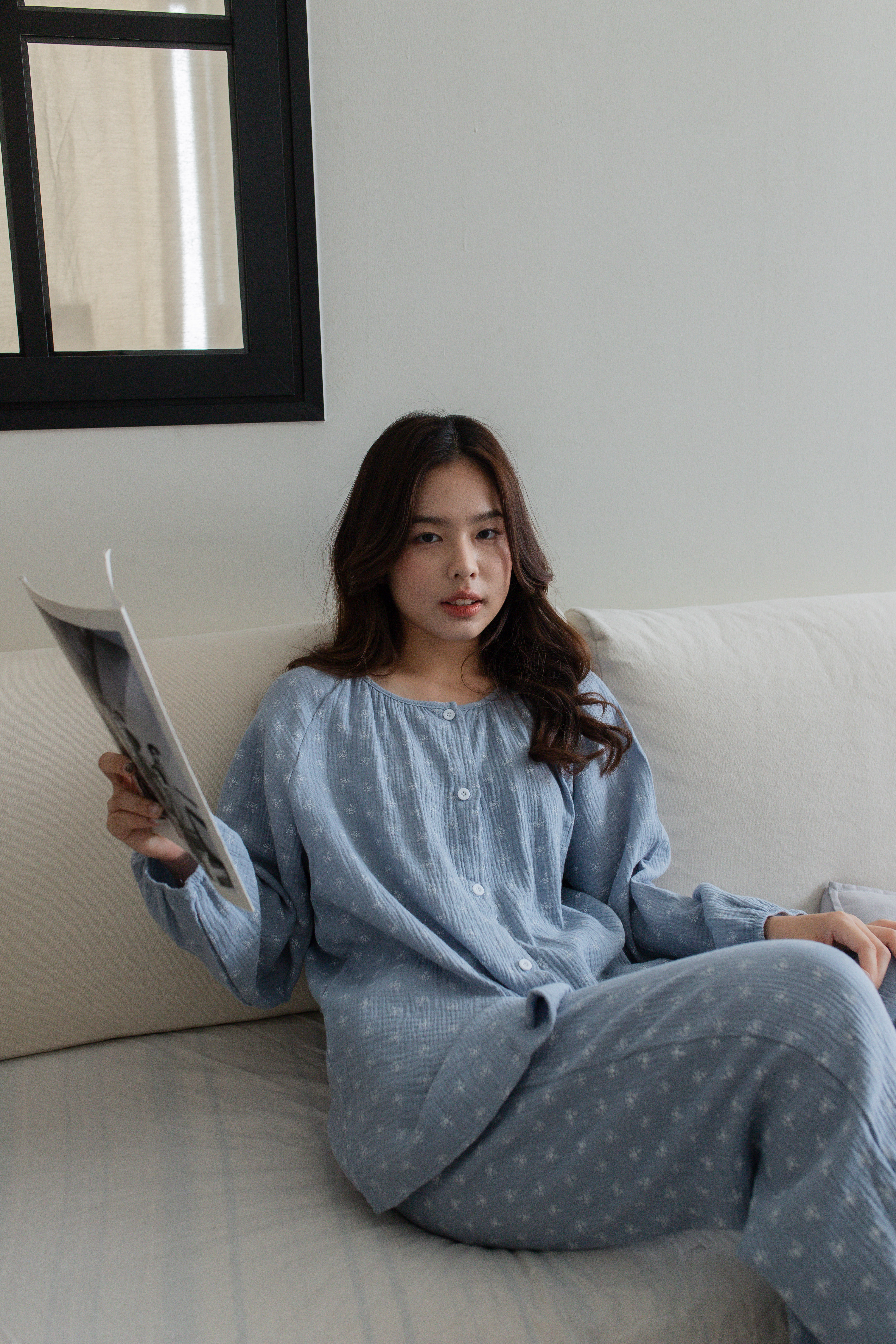 Pamelia Floral Lounge Set  Blue -2696SSBLU