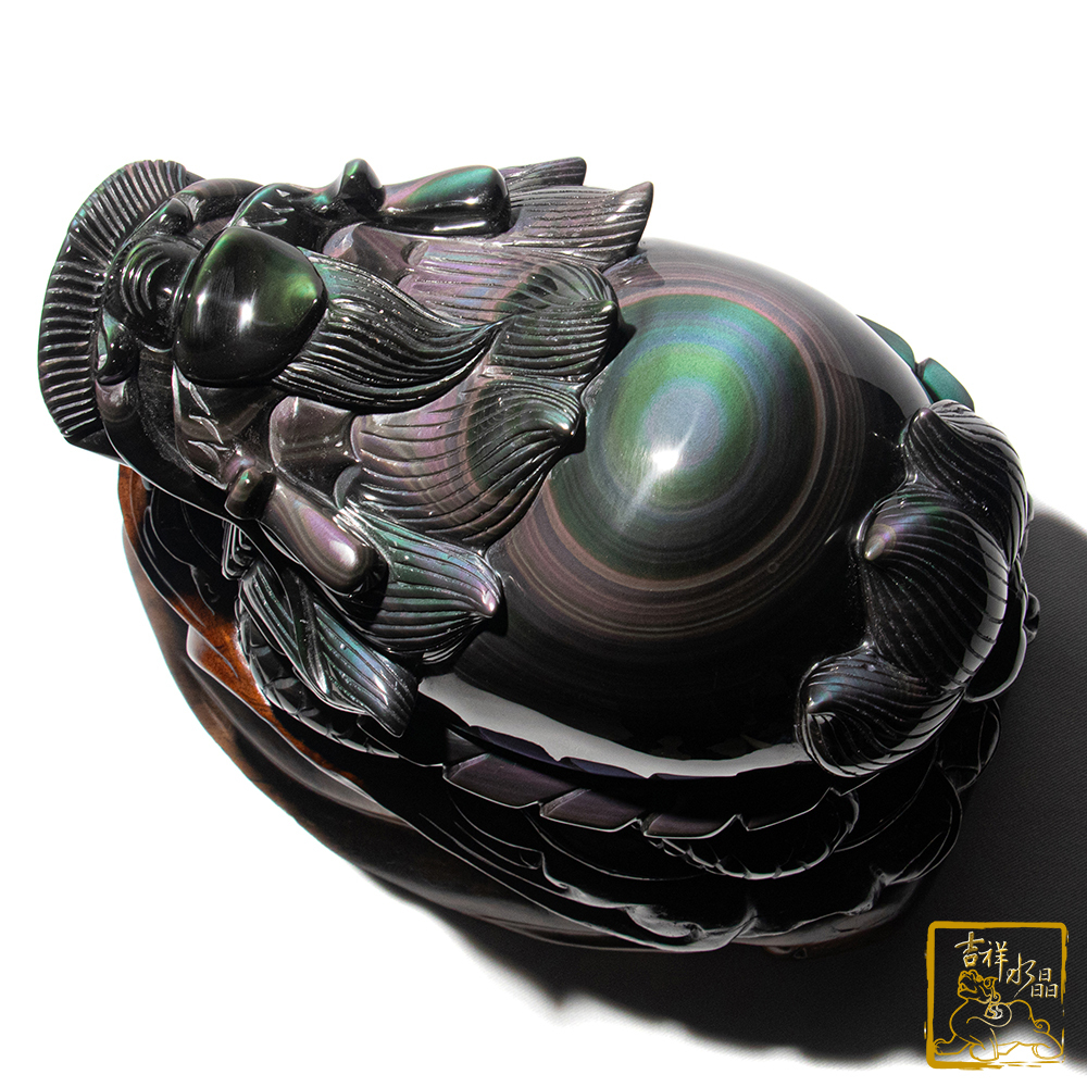 頂級彩虹黑曜石龍龜 5.25kg 聚財平安