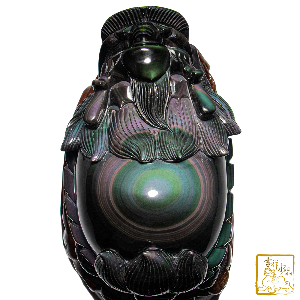 頂級彩虹黑曜石龍龜 5.25kg 聚財平安
