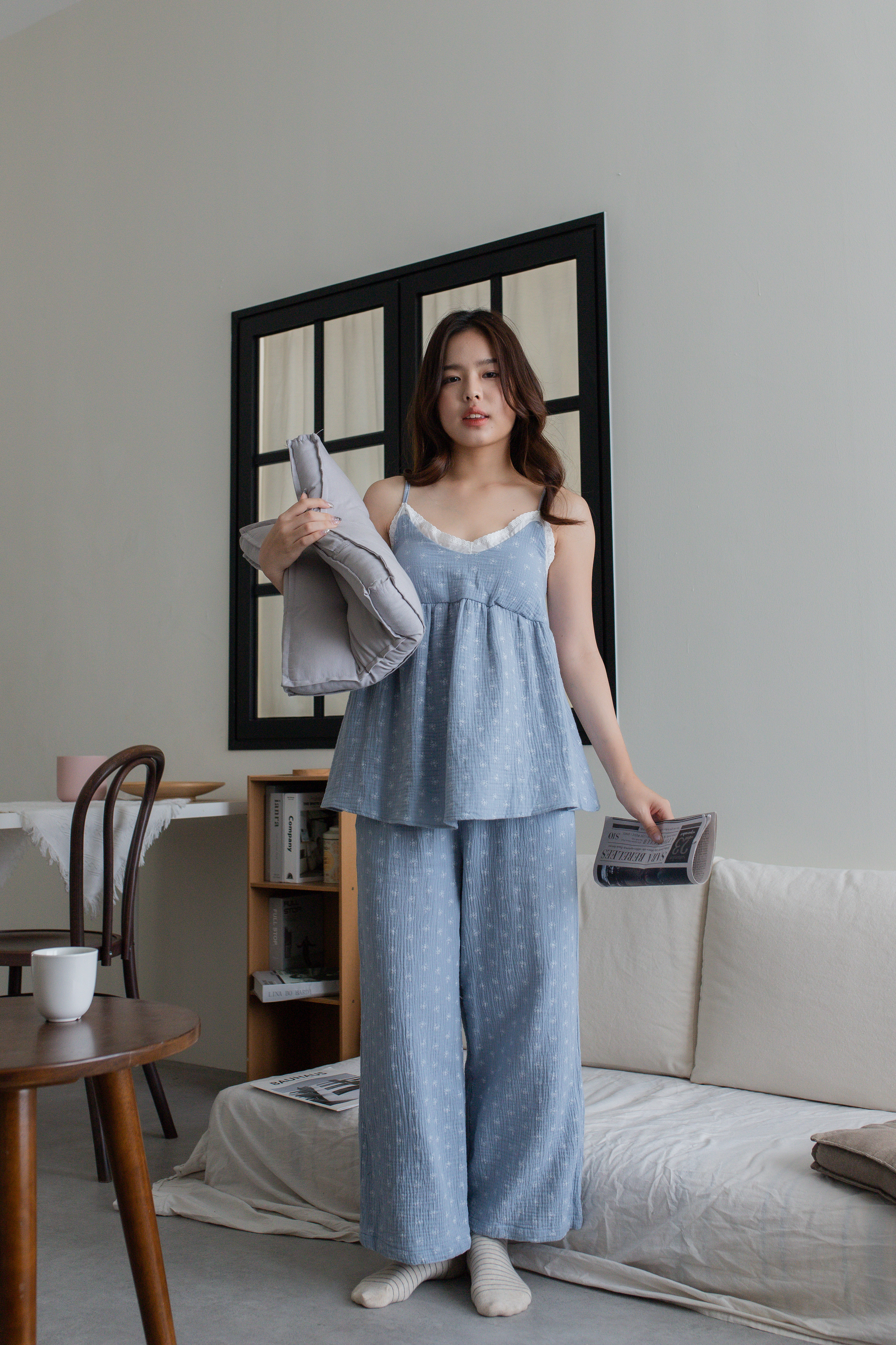 Judell Padded Camisole Lounge Set Blue- 2697SSBLU