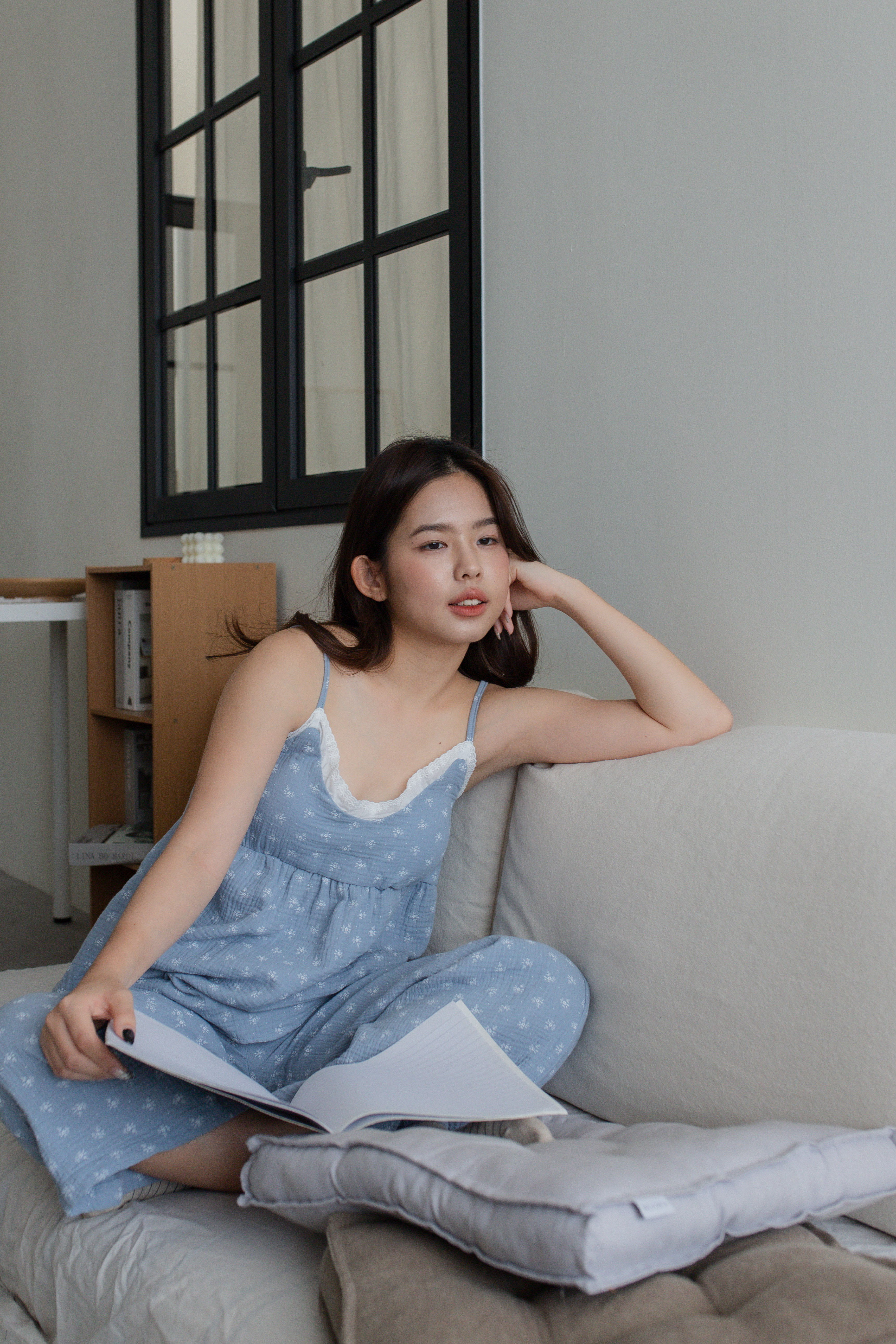 Judell Padded Camisole Lounge Set Blue- 2697SSBLU