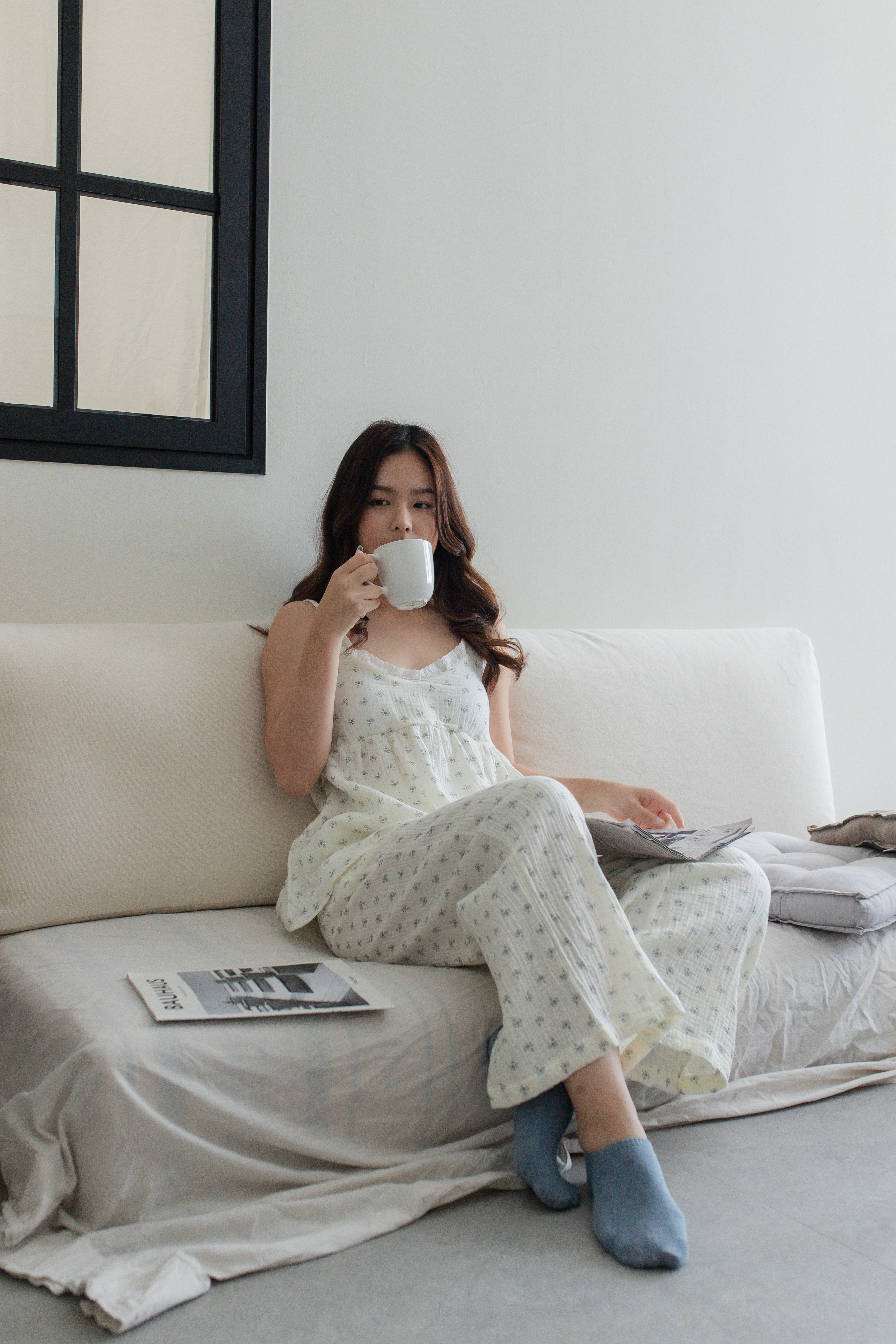 Judell Padded Camisole Lounge Set Beige- 2697SSBEI