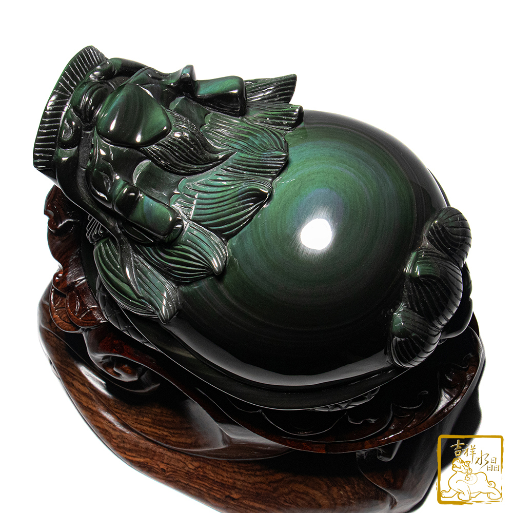 頂級彩虹黑曜石龍龜 3.9kg 聚財平安