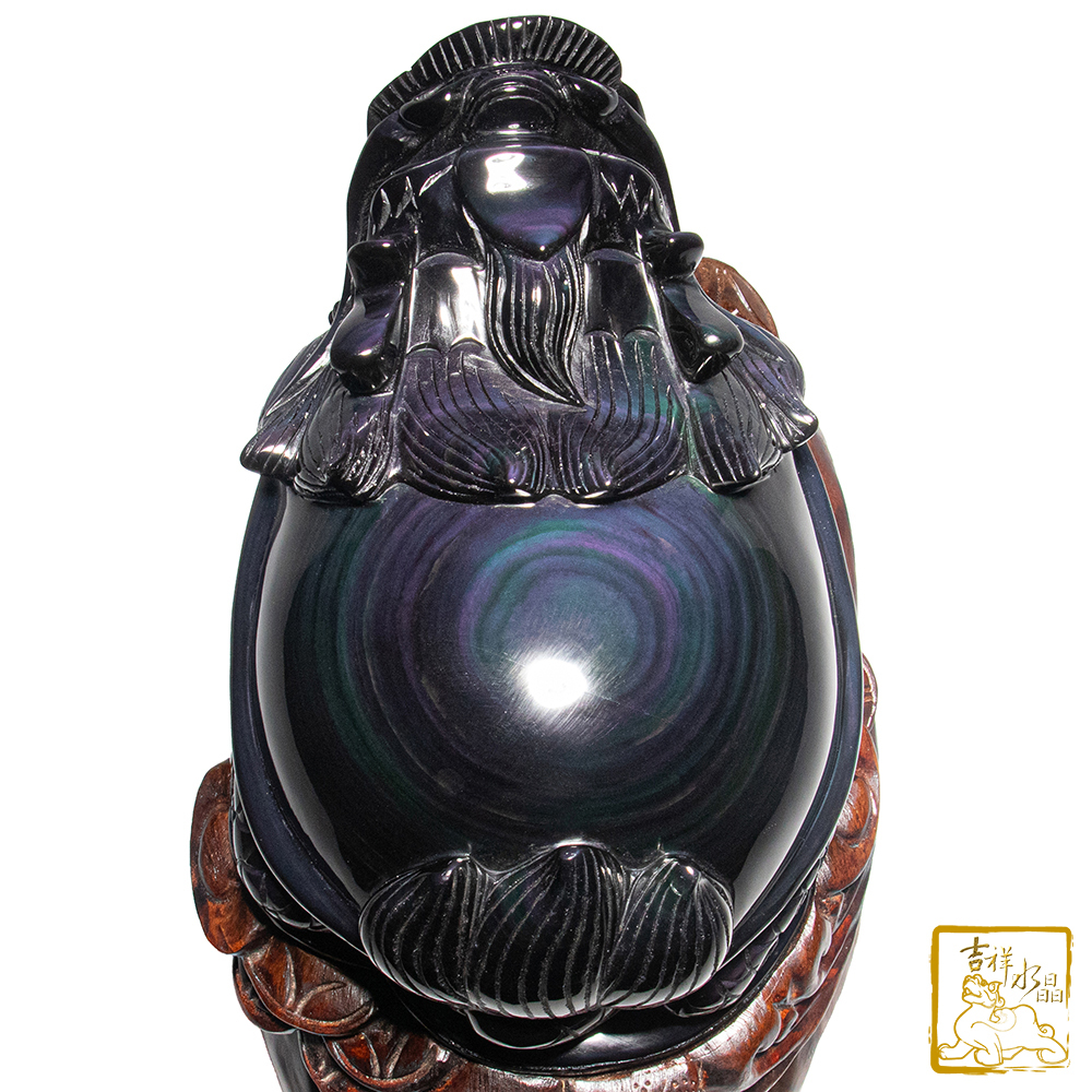 頂級彩虹黑曜石龍龜 3.09kg 聚財平安