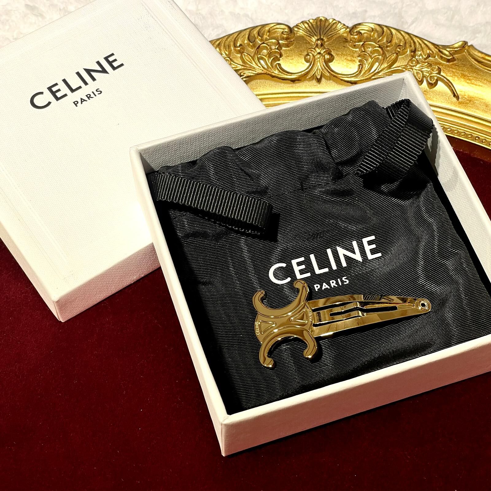 全新Celine Hair lip 金色凱旋門標誌 #賽琳髮夾 #BRAND NEW #香榭站正品