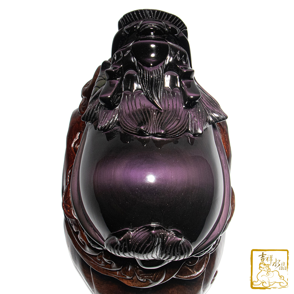 頂級彩虹黑曜石龍龜 2.48kg 鎮宅化煞