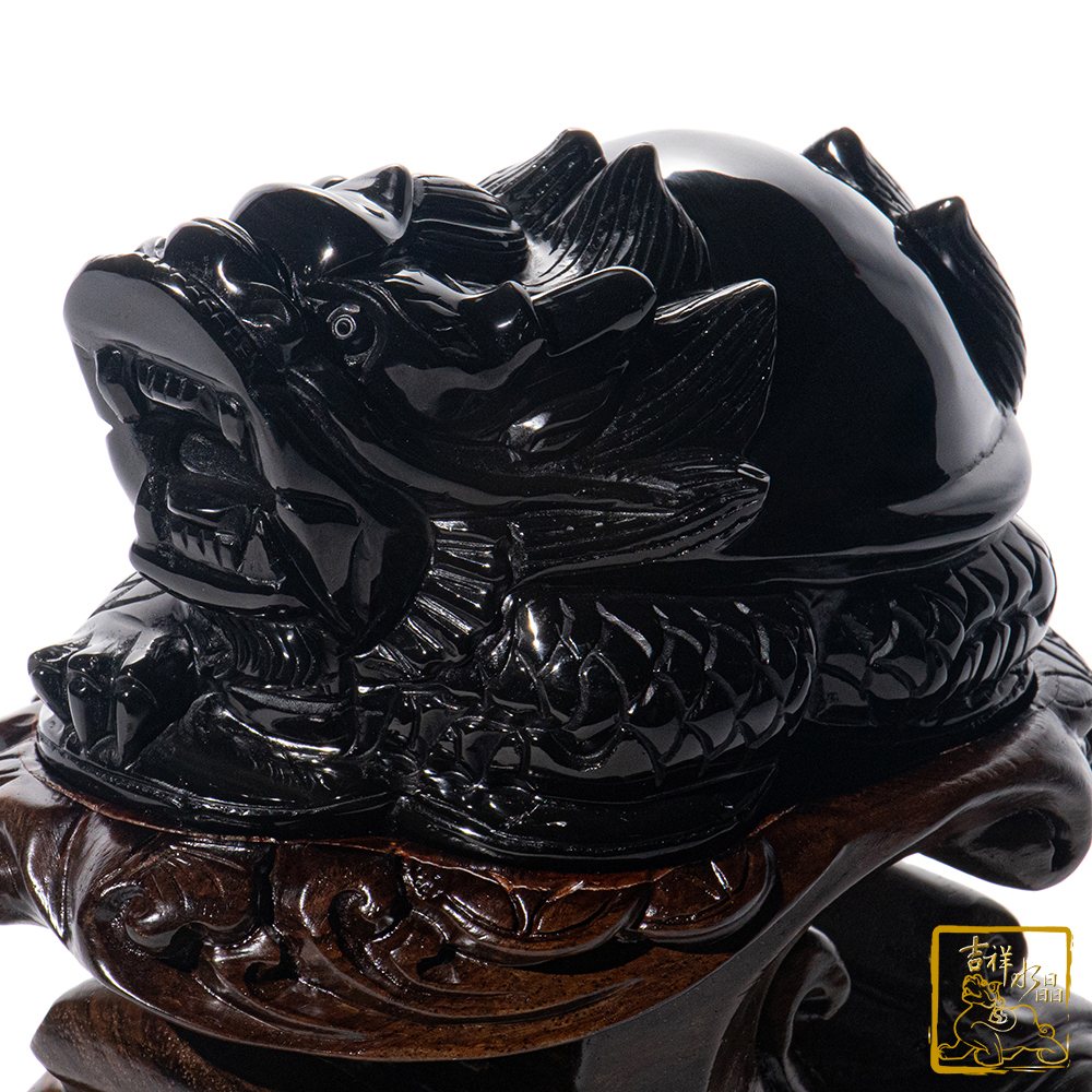 頂級彩虹黑曜石龍龜 1.66kg 鎮宅化煞