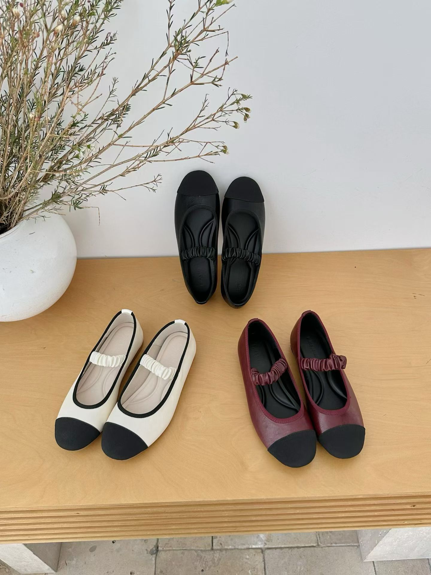 溫柔拚色小香風鬆緊單鞋(35-41)