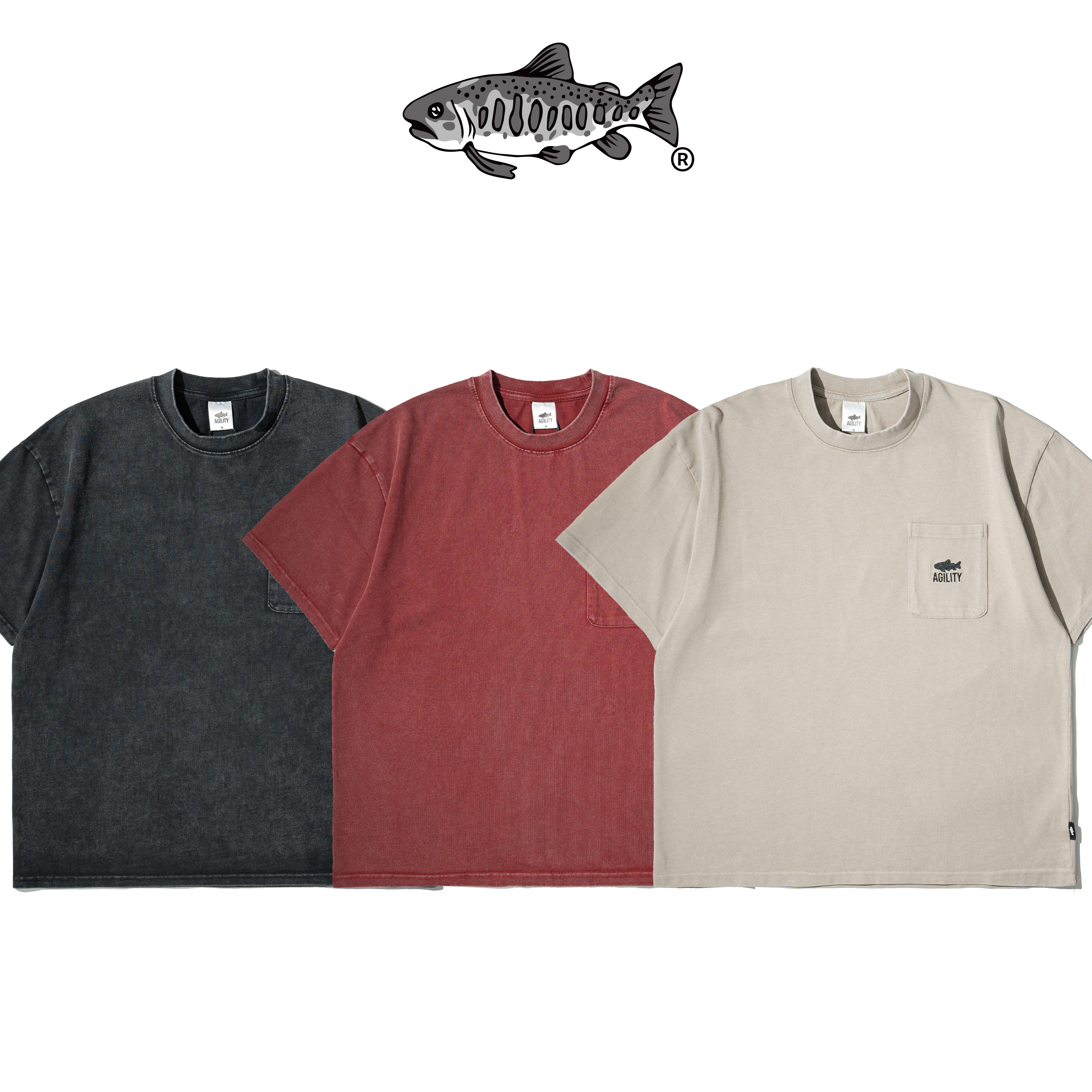 AGILITY Image Pocket Tee / Washed Shadow 水洗口袋 魚影 [SR0-WD]