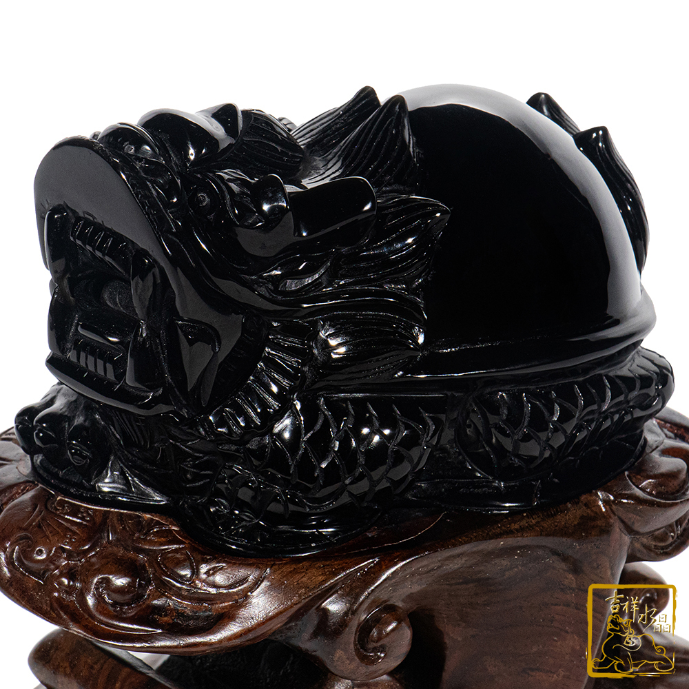 頂級彩虹黑曜石龍龜 1.51kg 鎮宅化煞