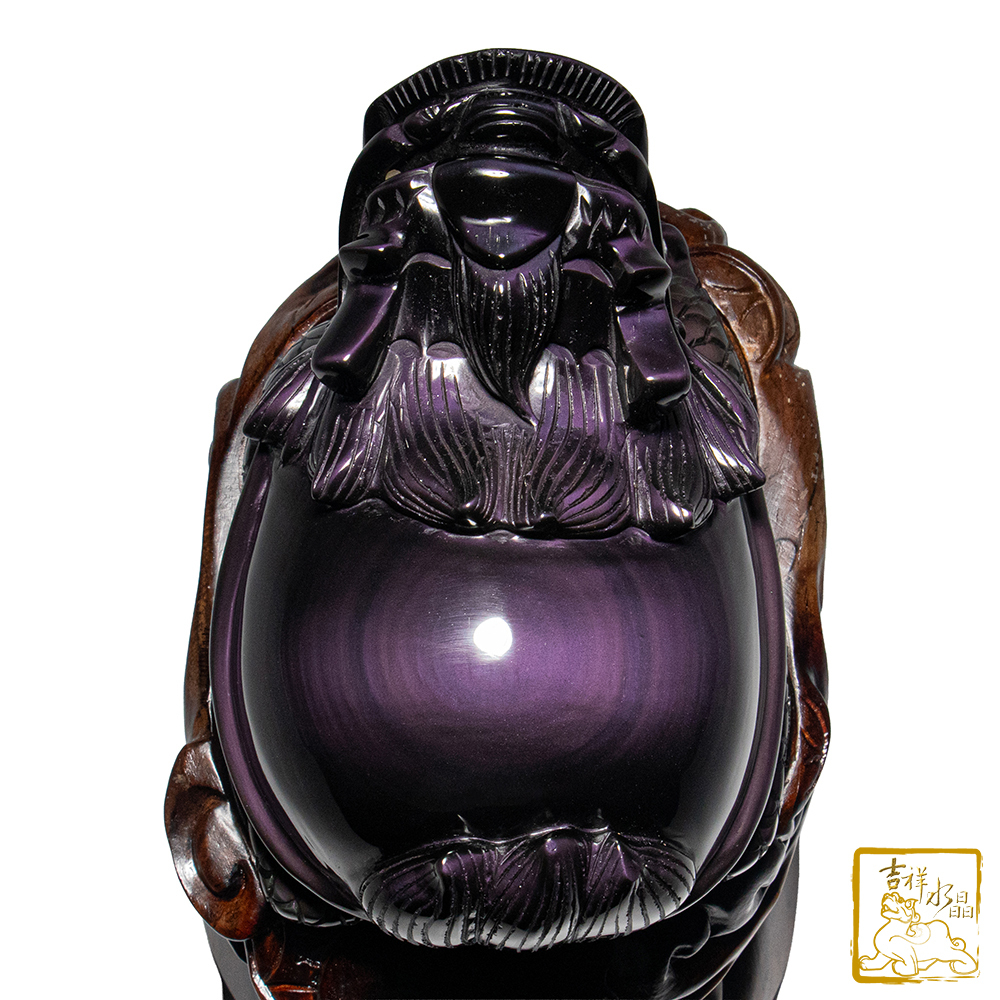 頂級彩虹黑曜石龍龜 1.51kg 鎮宅化煞