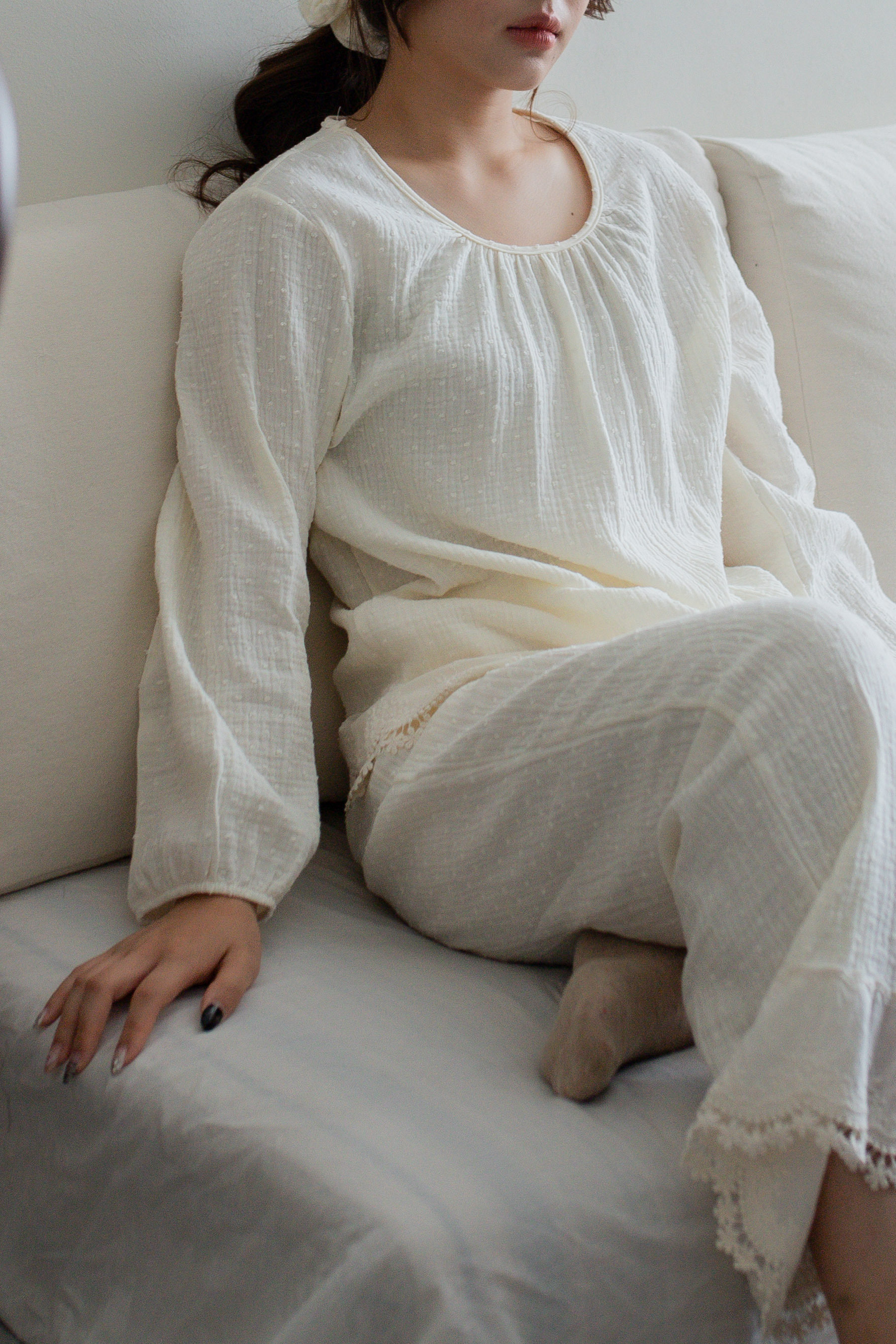 Irise Embroidery Lounge Set (with Scrunchies ) -2695SS