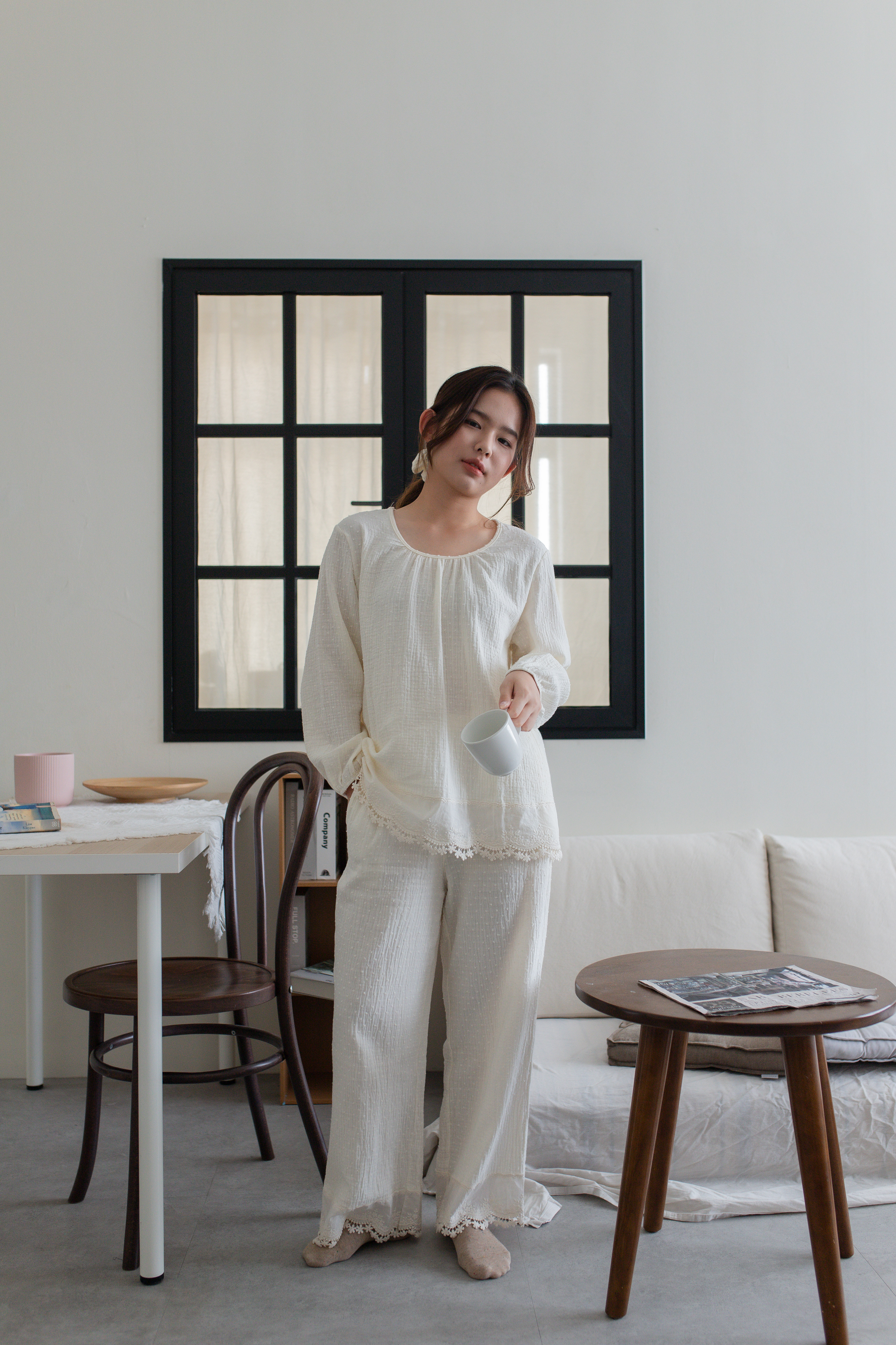 Irise Embroidery Lounge Set (with Scrunchies ) -2695SS