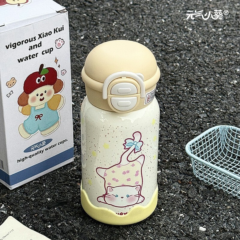500ML Planet Upside-Down Floral Cat 316 Stainless Steel Thermos