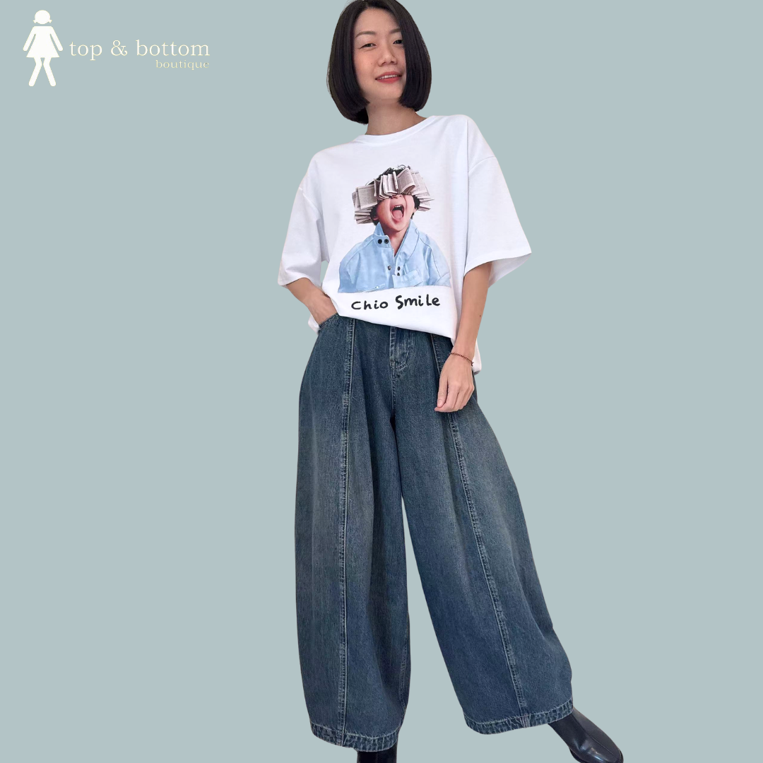 SHORT SLEEVE BOY & BOOK PRINTED LONG TEE