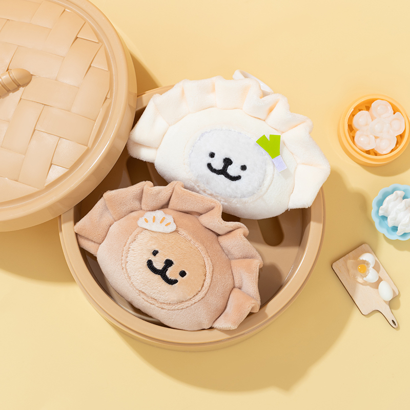 線條小狗餃子絨毛娃娃吊飾 [共2款可選擇]