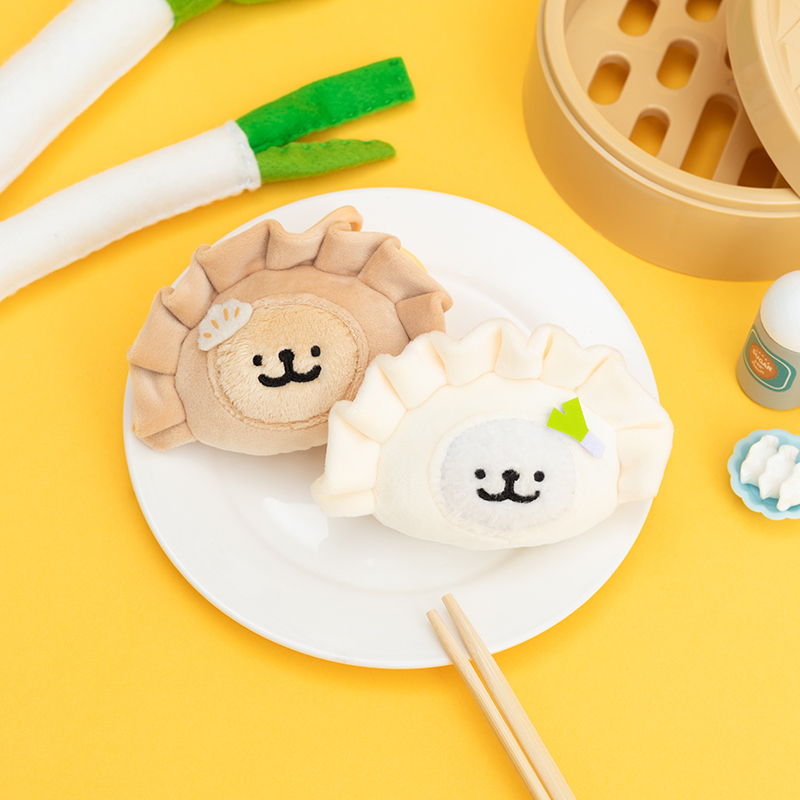 線條小狗餃子絨毛娃娃吊飾 [共2款可選擇]