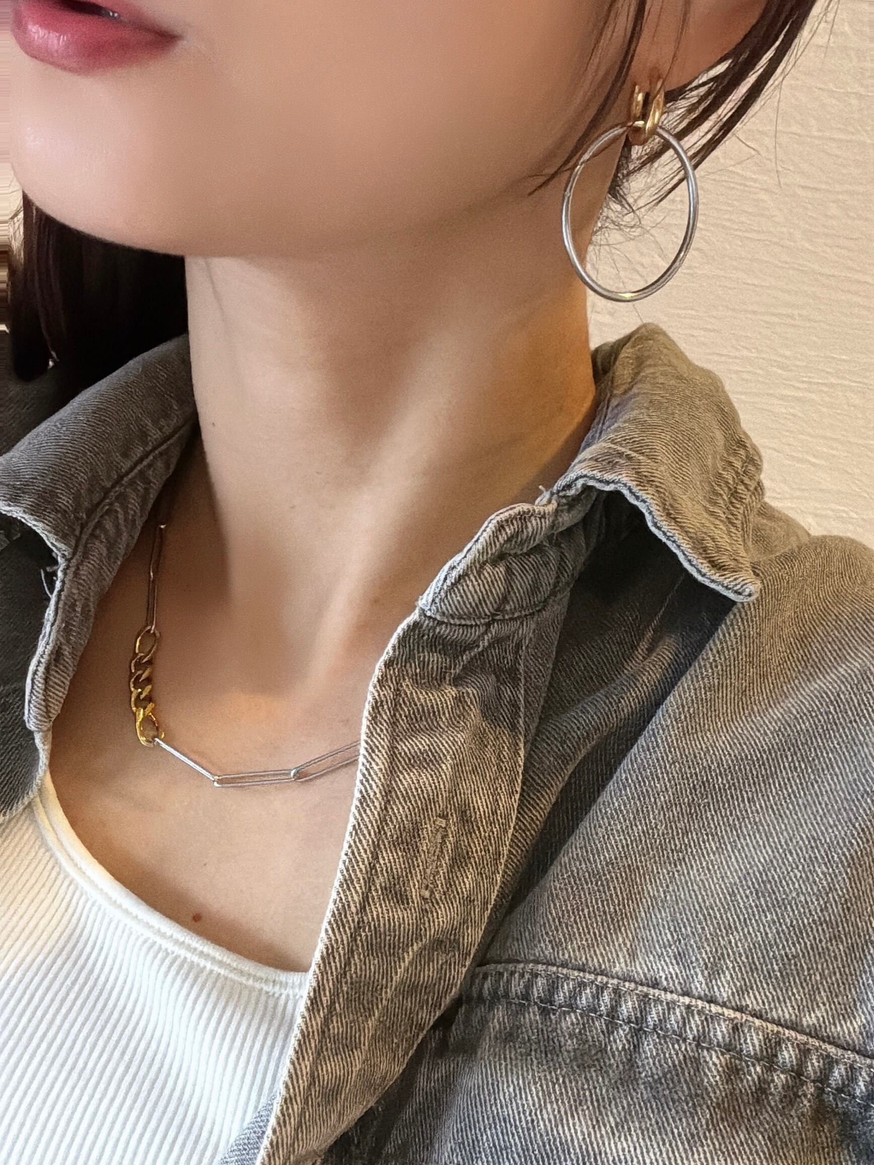two-tone hoop pierce