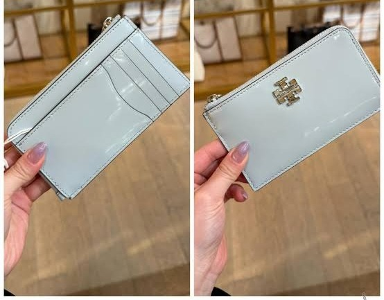 【預購】Tory Burch H041614 漆皮拉鍊卡夾錢包