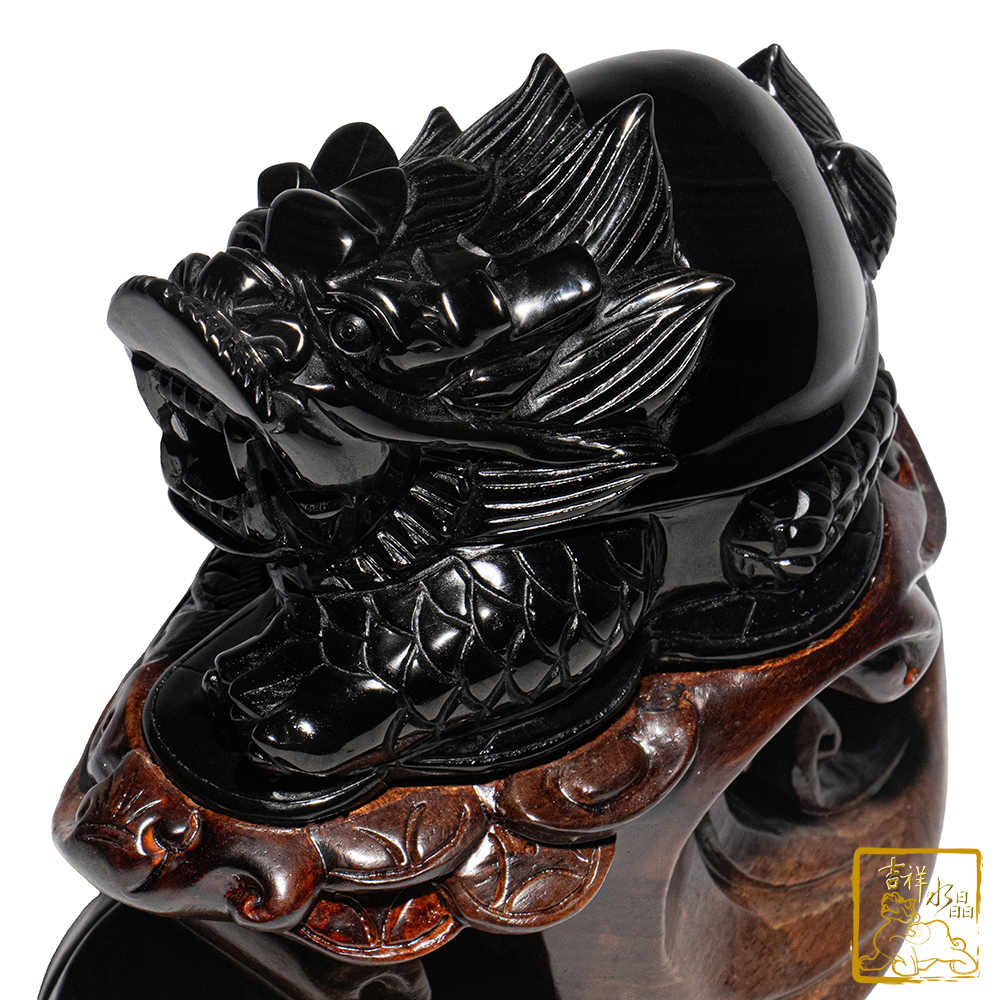 頂級彩虹黑曜石龍龜 1.25kg 吉祥守財