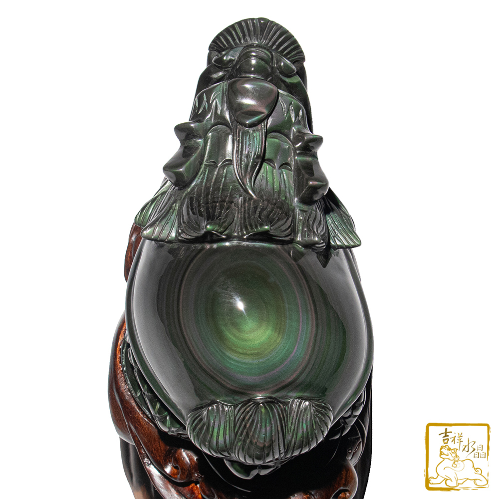 頂級彩虹黑曜石龍龜 1.25kg 吉祥守財