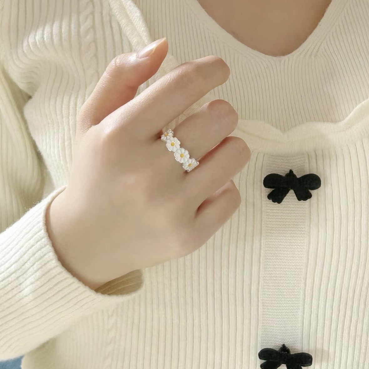 『代購商品』JONNY MOORE 雛菊 氣質小清新 可調式戒指 ZQ-20008