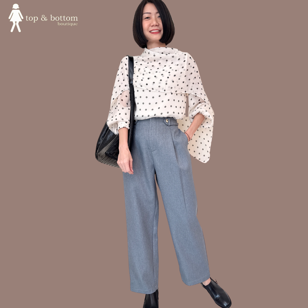 HIGH WAISTED BUTTON ANKLE PANT